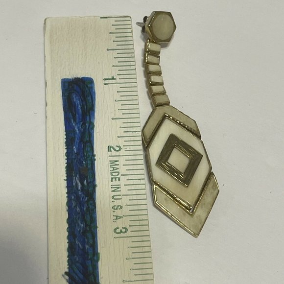 Akola gold tone horn drop Dangle statement earrings Elegant Boho Chevron - Picture 8 of 9